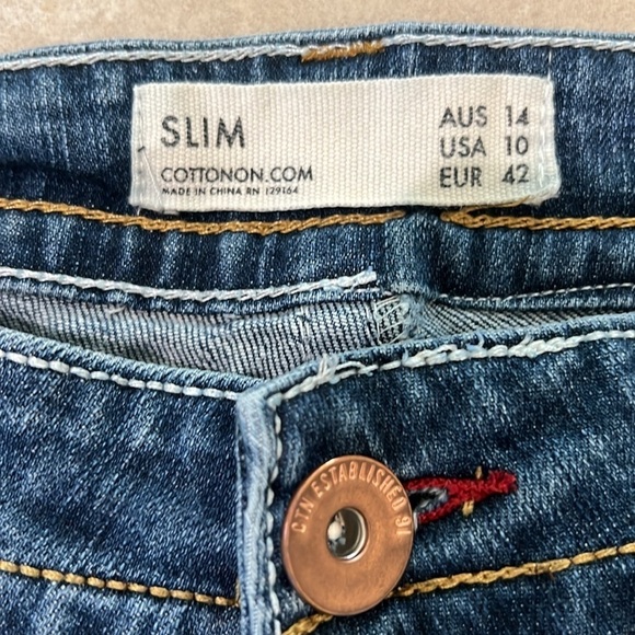 COTTON ON Medium Wash Straight Leg Jeans Size 10 - Picture 5 of 9